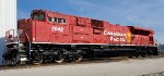 Zoomed In On CP 7042 Showing The Detail of This SD70ACU and Her Canadian Pacific Railroad Beaver Tail Paint Job!!!